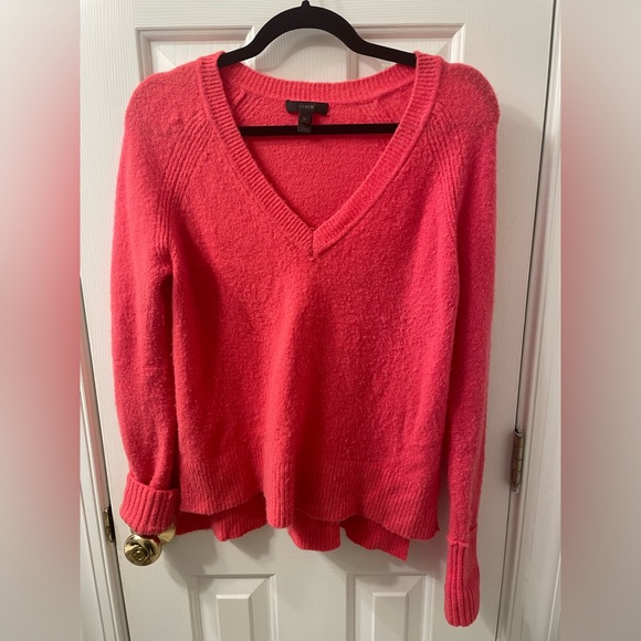 J. Crew Pink Alpaca Blend V-Neck Sweater Women’s XS - Picture 1 of 3